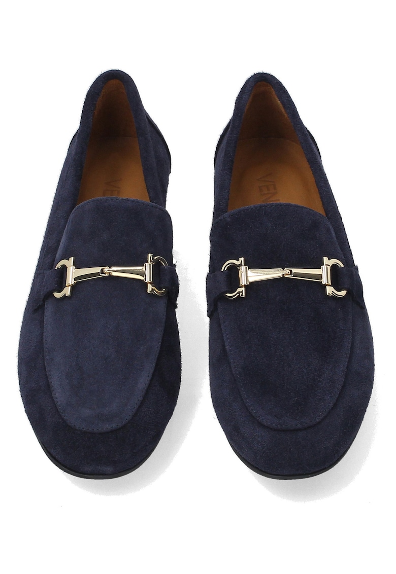 Pantofi loafer din piele intoarsa cu ornamente decorative