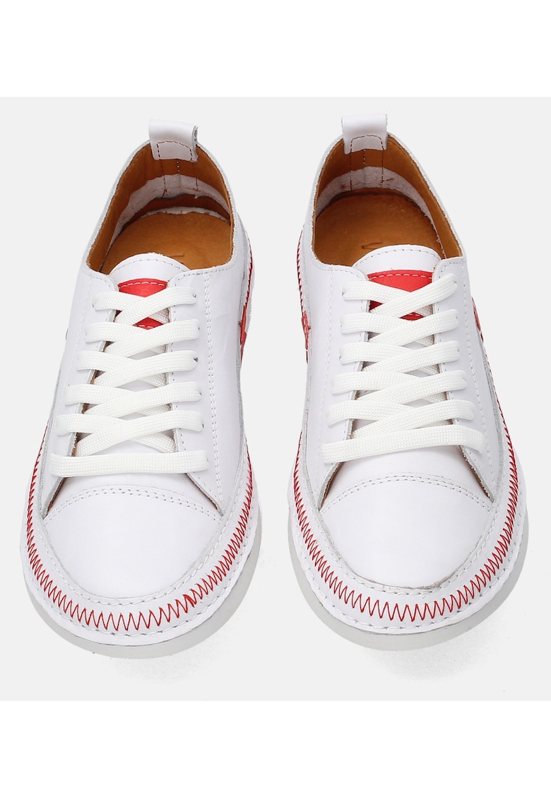Pantofi sport din piele cu cusaturi contrastante