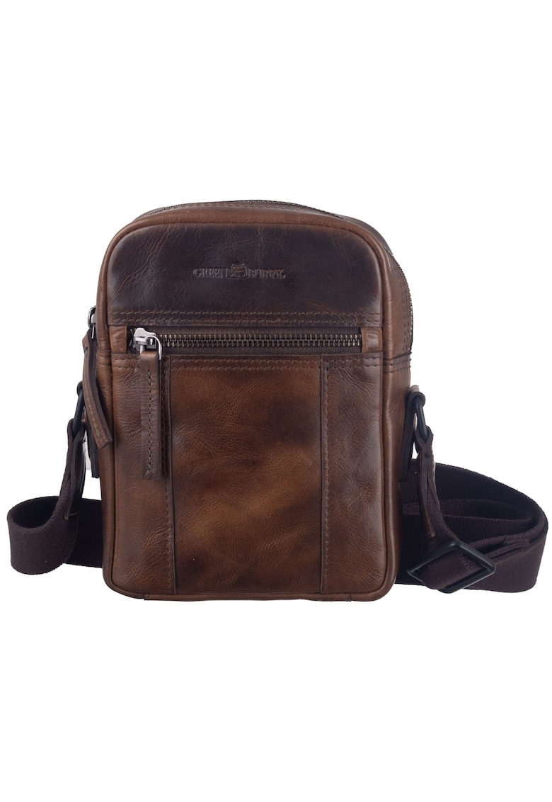 Geanta umar barbati piele naturala maro 17 x 20.5 x 5.5 cm - Newport - Maro