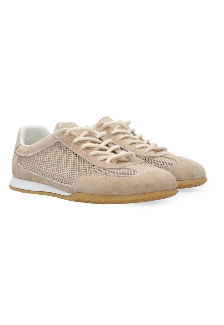 Pantofi sport din plasa cu piele intoarsa