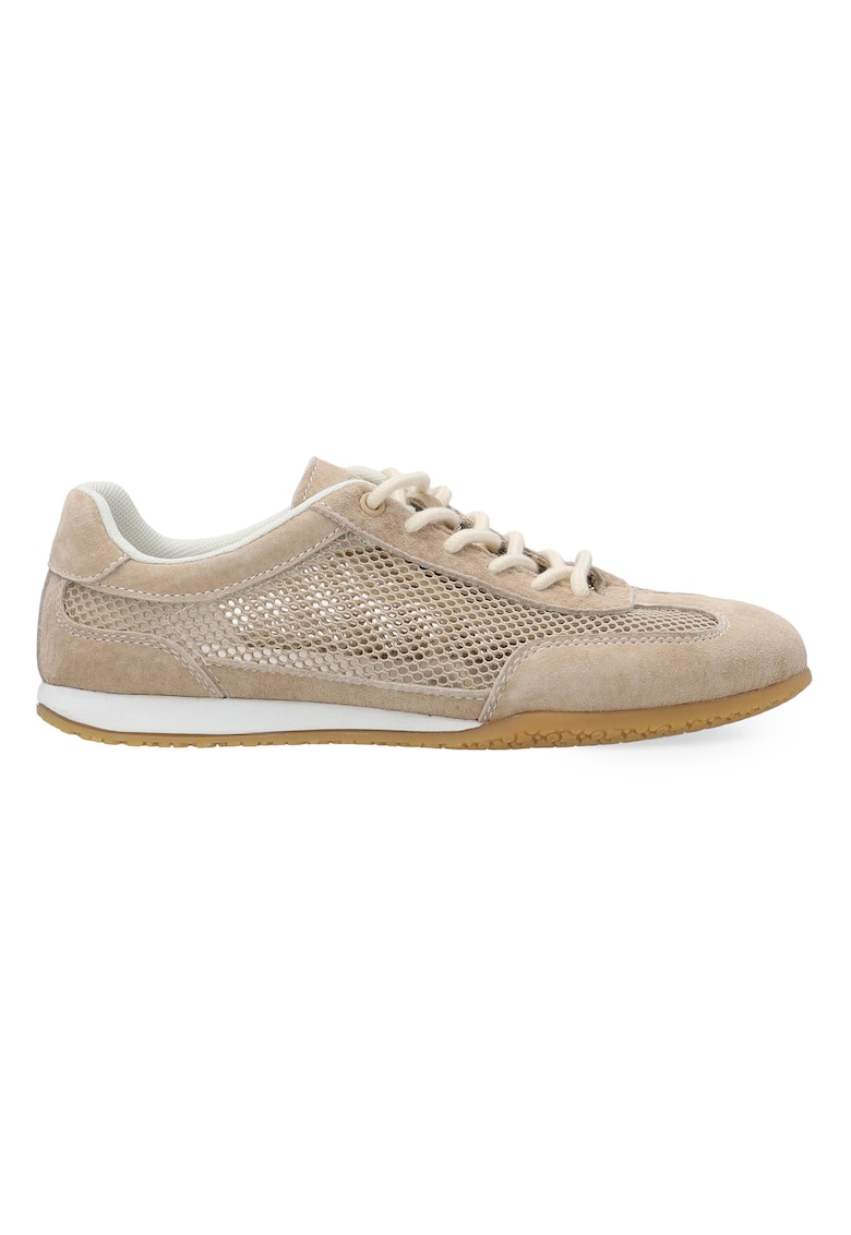 Pantofi sport din piele intoarsa cu insertii din plasa