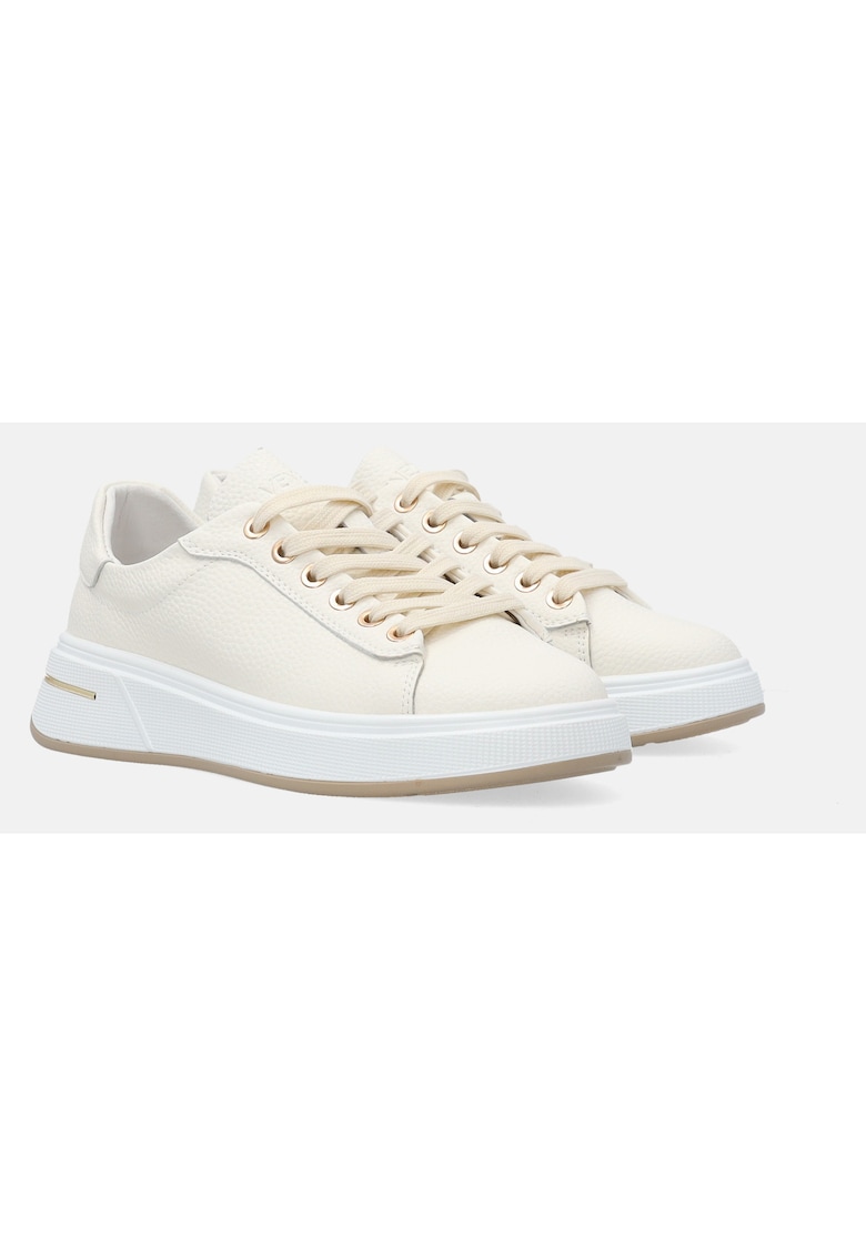 Pantofi din piele wedge cu detalii metalice