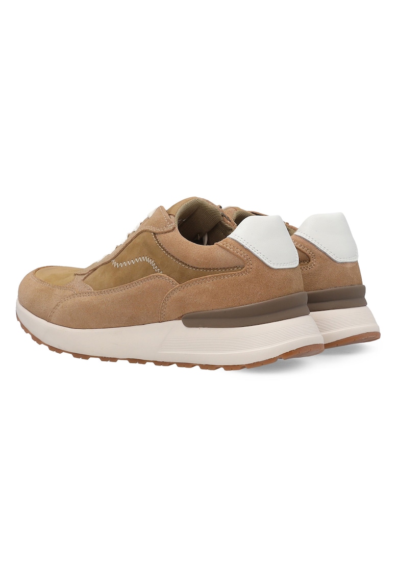 Pantofi sport uni de piele intoarsa - Bej