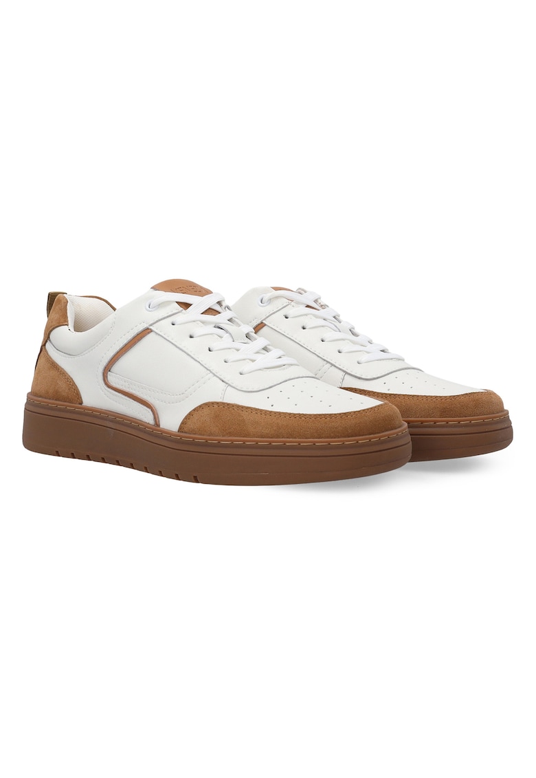 Pantofi sport uni cu garnituri din piele intoarsa