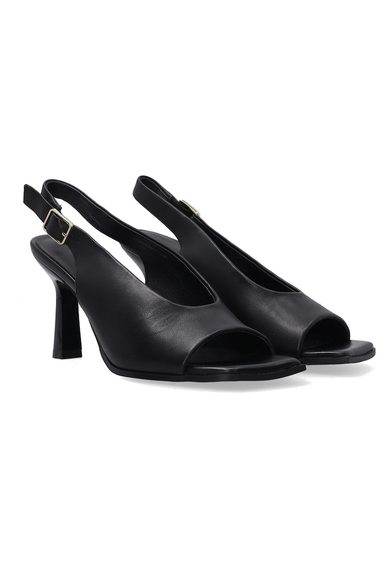 Pantofi din piele cu varf decupat