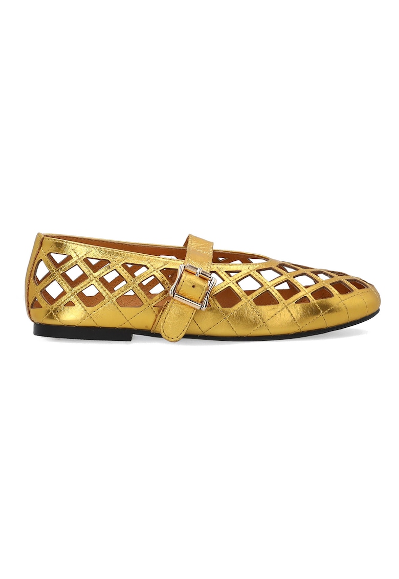 Balerini Mary Jane din piele cu model perforat