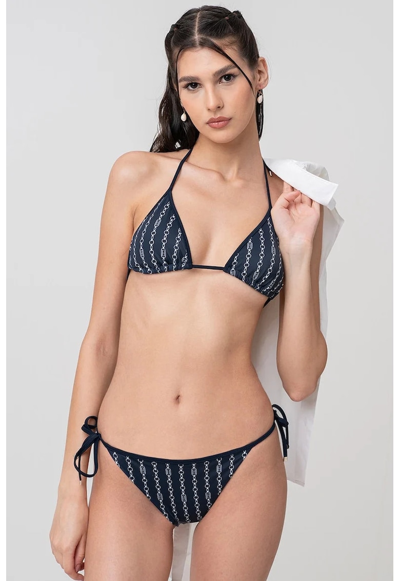 Costum de baie din doua piese cu imprimeu - Albastru