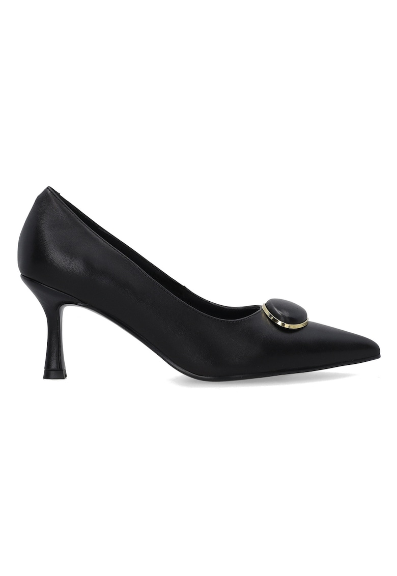Pantofi din piele cu detaliu decorativ