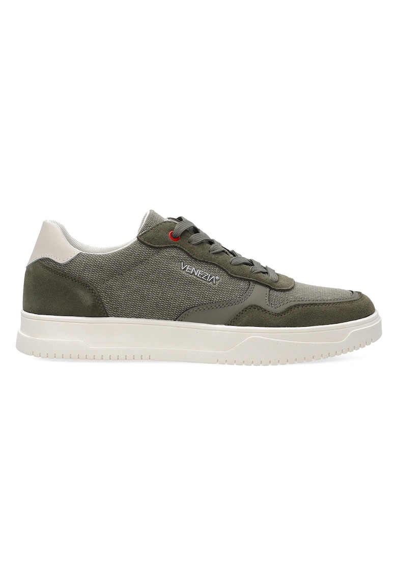 Pantofi sport din material textil cu insertii din piele naturala - Verde