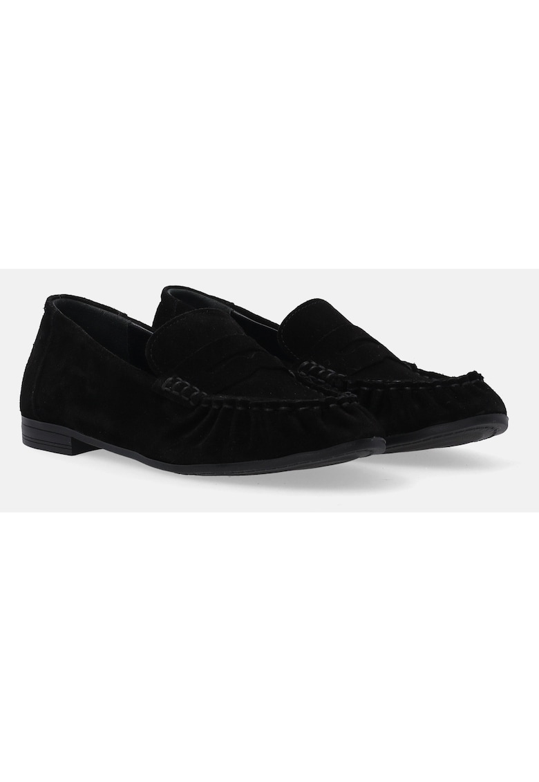 Mocasini uni din piele intoarsa - Negru