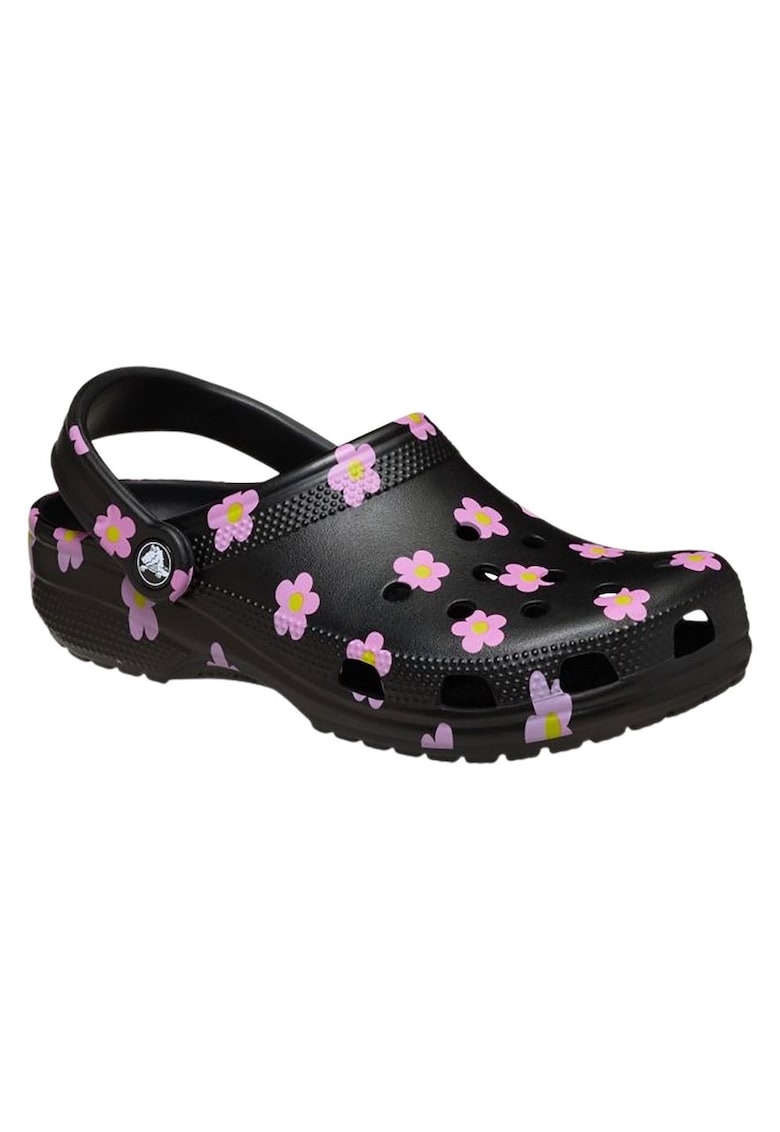 Saboti slingback convertibili cu detalii florale