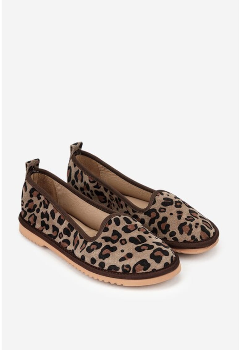 Balerini dama din piele naturala animal print