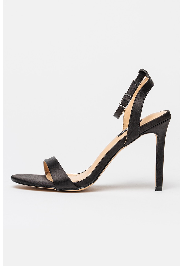 Sandale din piele ecologica cu toc stiletto Imelle - Negru