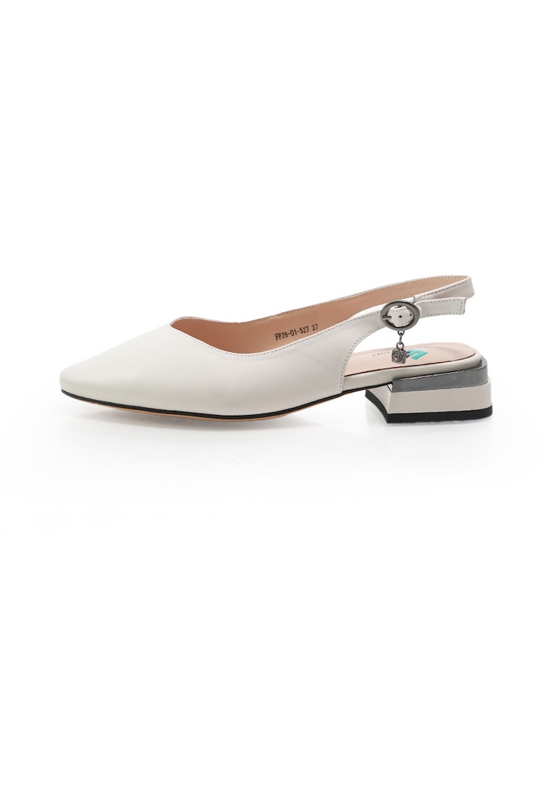 Balerini slingback din piele - Bej