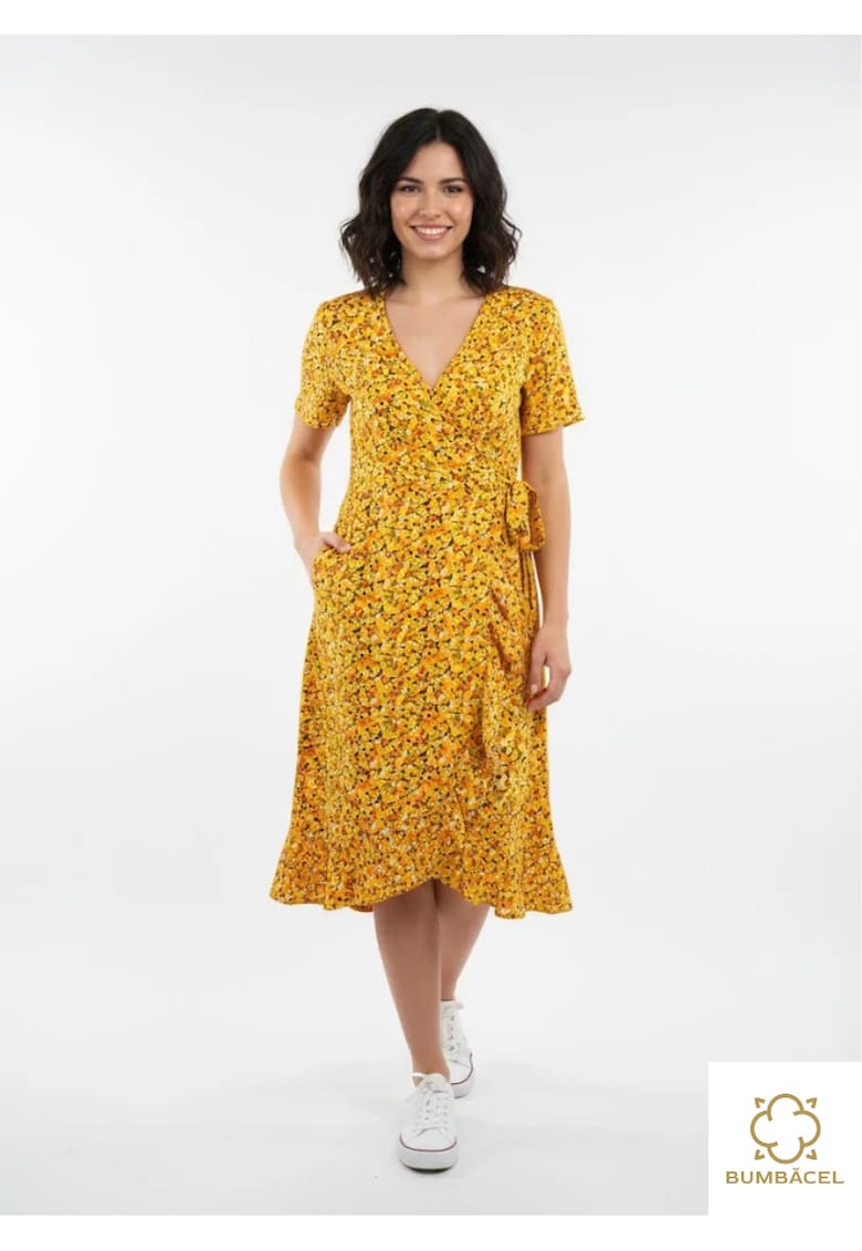 Rochie – tunica pentru dame cu imprimeu si maneca scurta - din bumbac