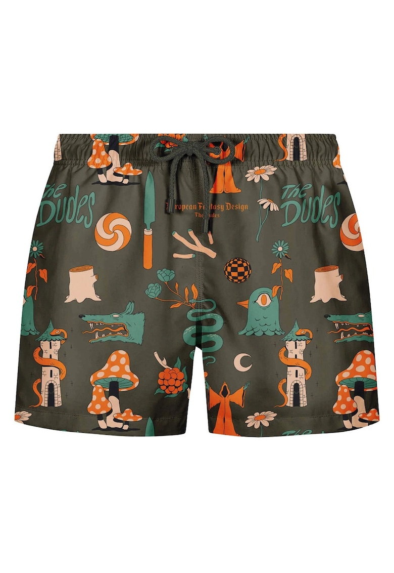 Pantaloni scurti de baie cu imprimeu grafic