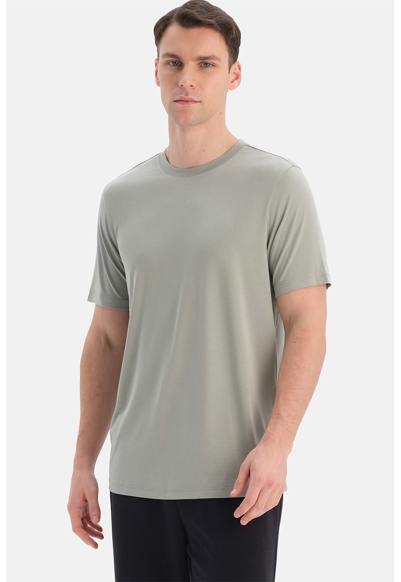 Tricou uni din amestec de modal - Gri deschis