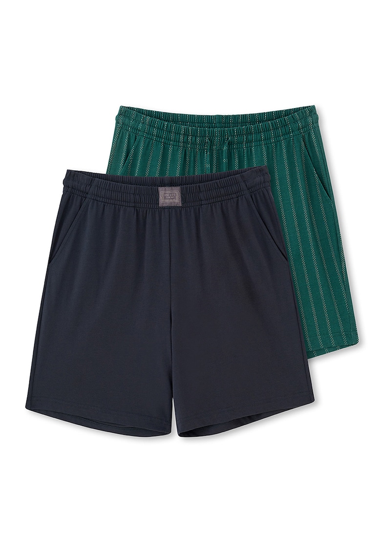 Set de pantaloni scurti de pijama din amestec de modal - 2 perechi - Verde/Bleumarin