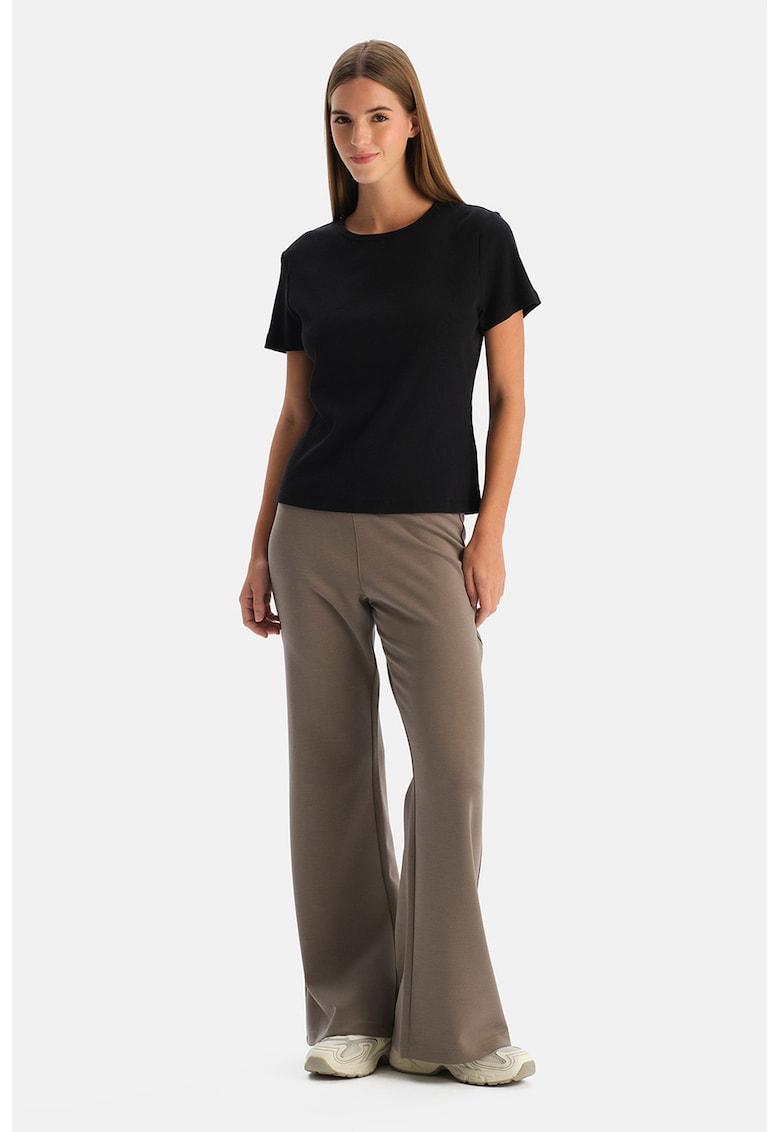 Tricou uni din amestec de modal si bumbac - Negru