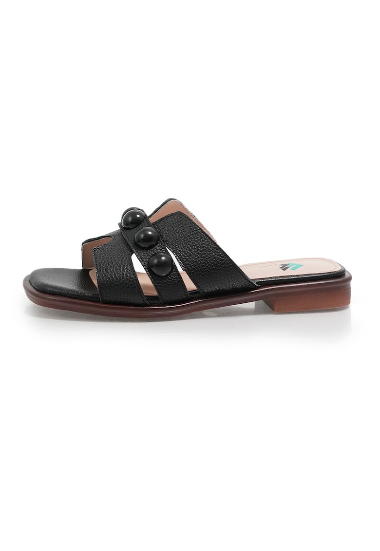 Papuci dama 2601405 din piele naturala - Negru