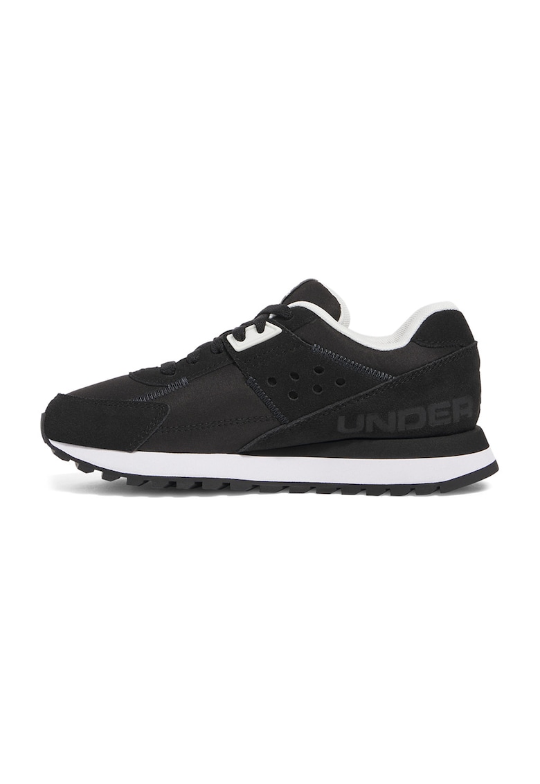 Pantofi sport Essential Runner cu insertii de piele - Negru/Alb optic