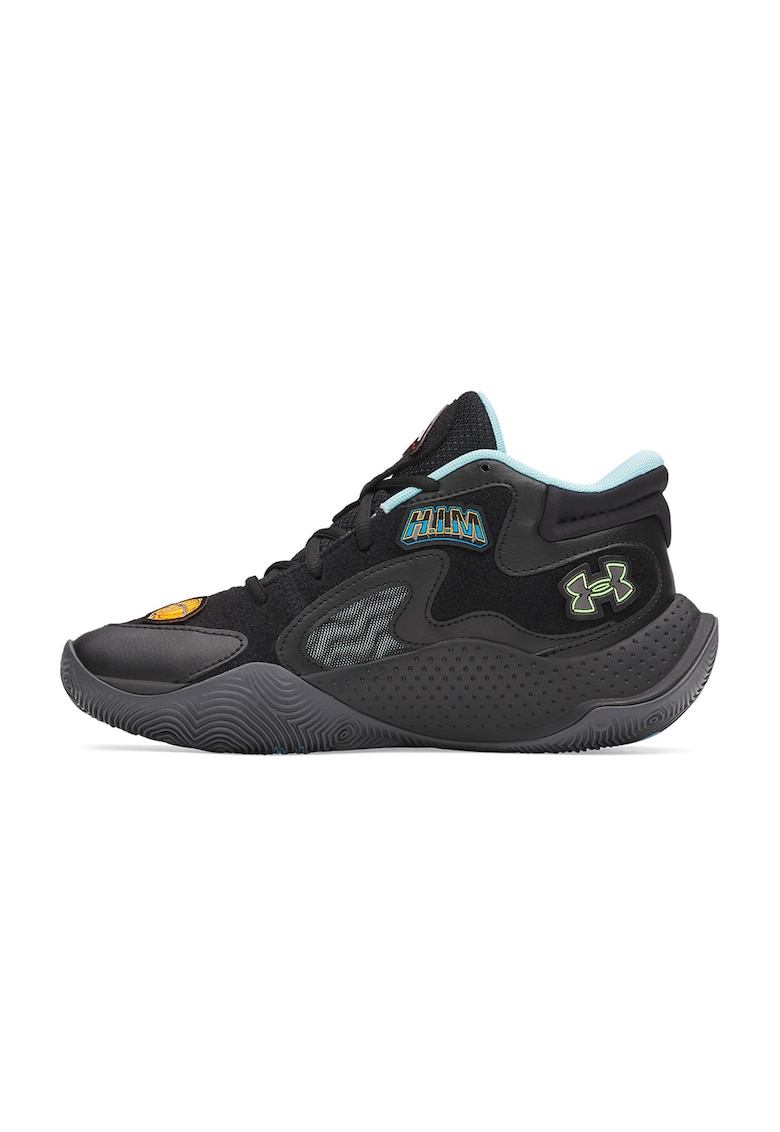 Pantofi sport Jet 25 de piele ecologica cu garnituri textile - Albastru pastel/Negru
