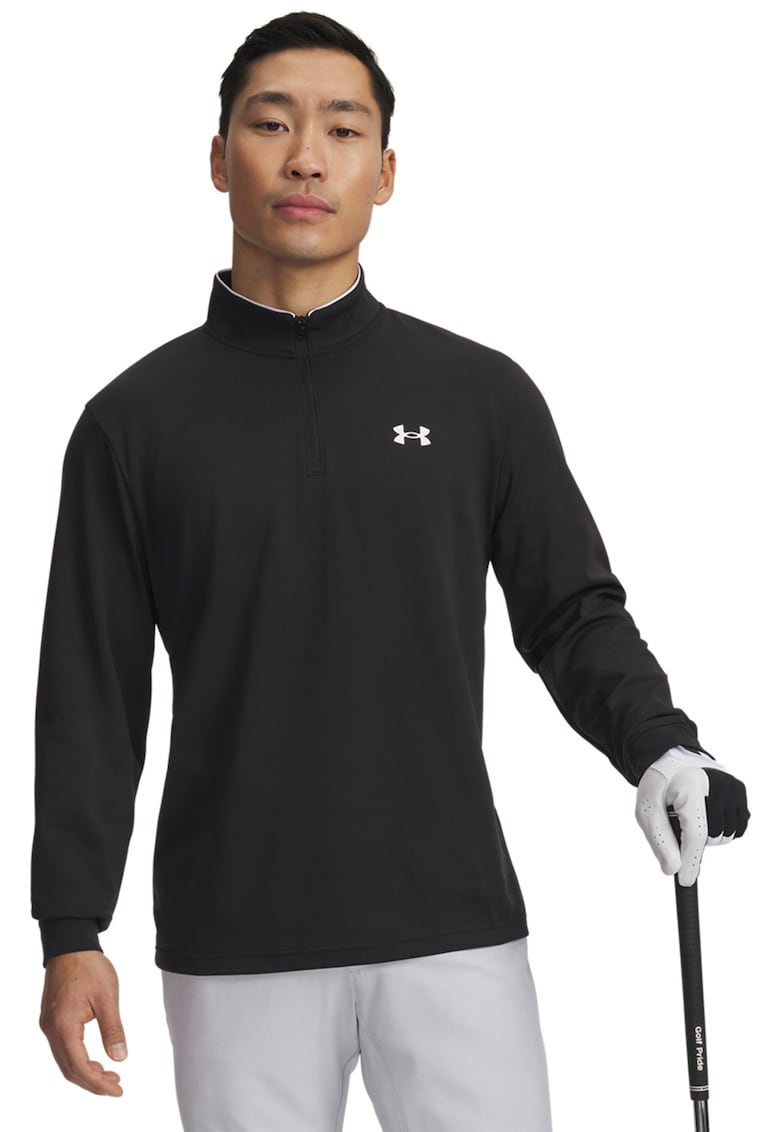 Bluza slim fit pentru fitness - Negru