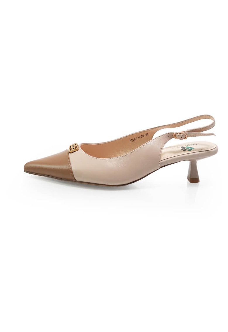 Pantofi Decupati 2604225 din piele naturala - Bej