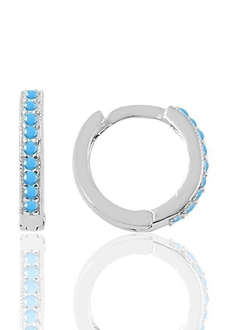 Cercei din argint 925 decorati cu zirconia - Albastru - Albastru/Argintiu