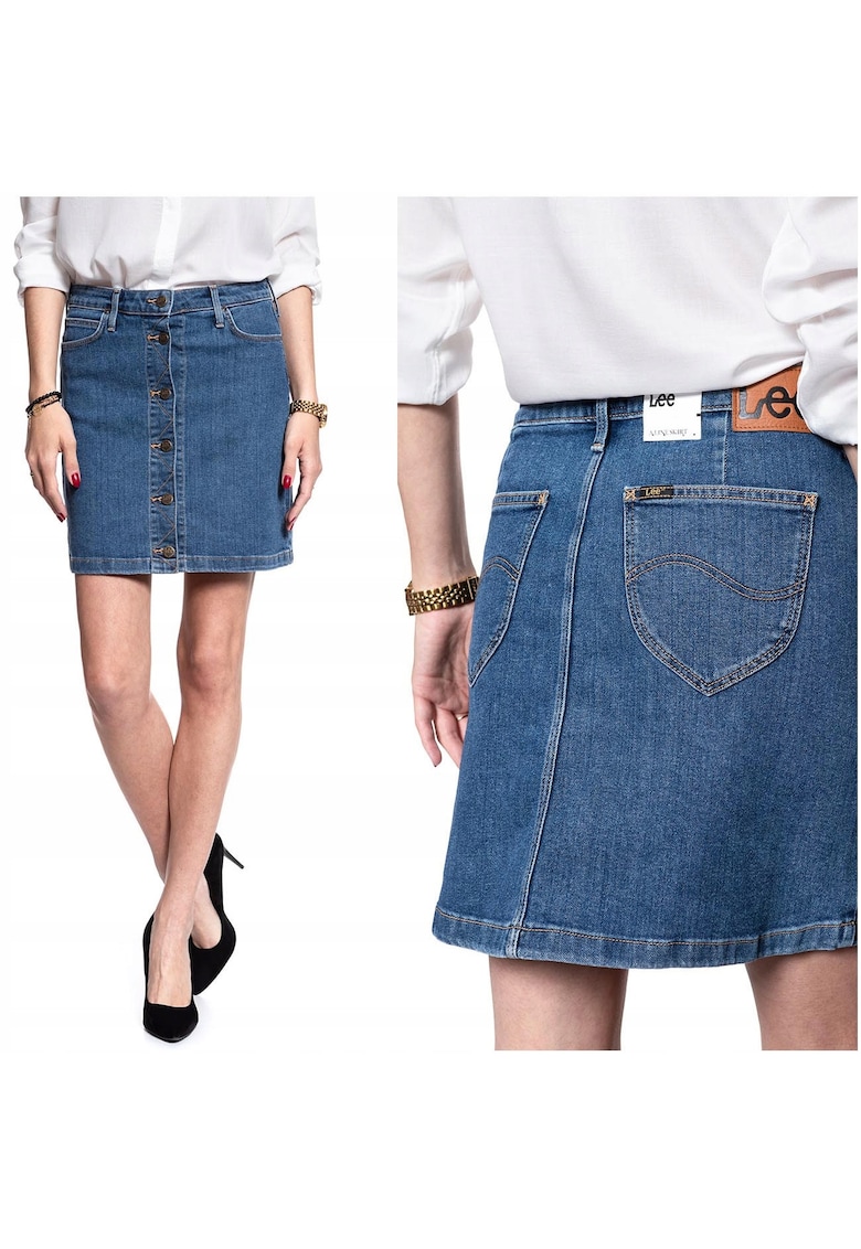 Fusta denim A Line - albastru - regular fit - W28