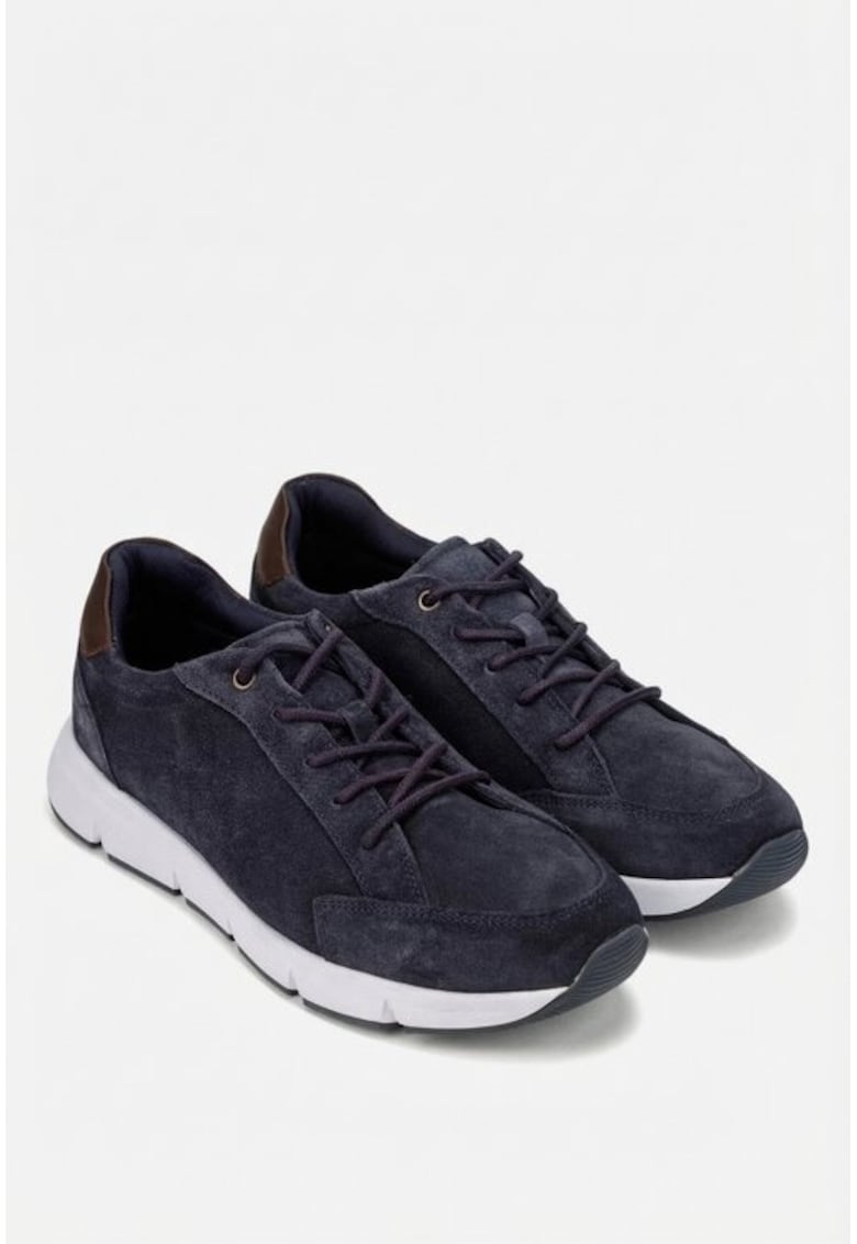 Pantofi barbati piele intoarsa bleumarin - Albastru
