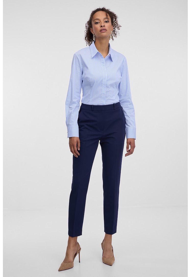 Pantaloni crop cambrati - Bleumarin
