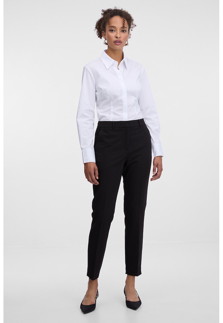 Pantaloni crop cambrati - Negru