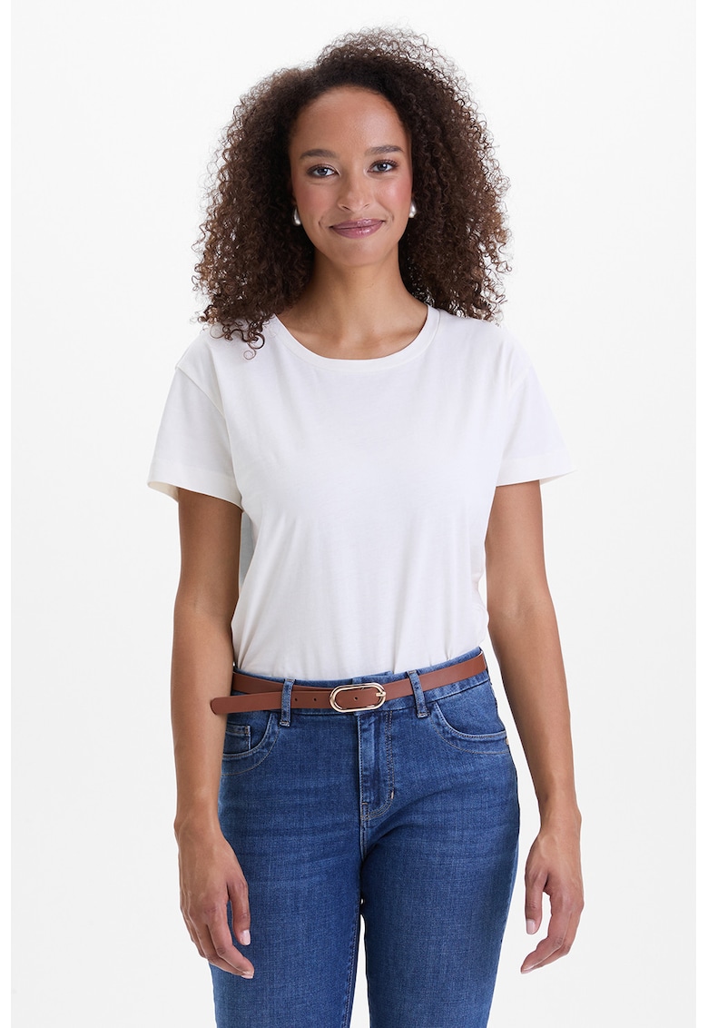 Tricou cu decolteu rotund - Alb