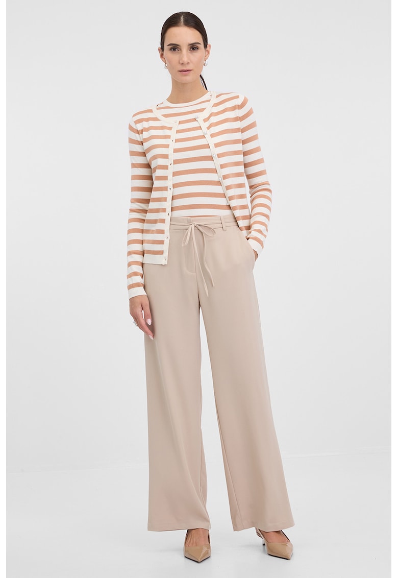Pantaloni relaxed fit cu model uni - Bej