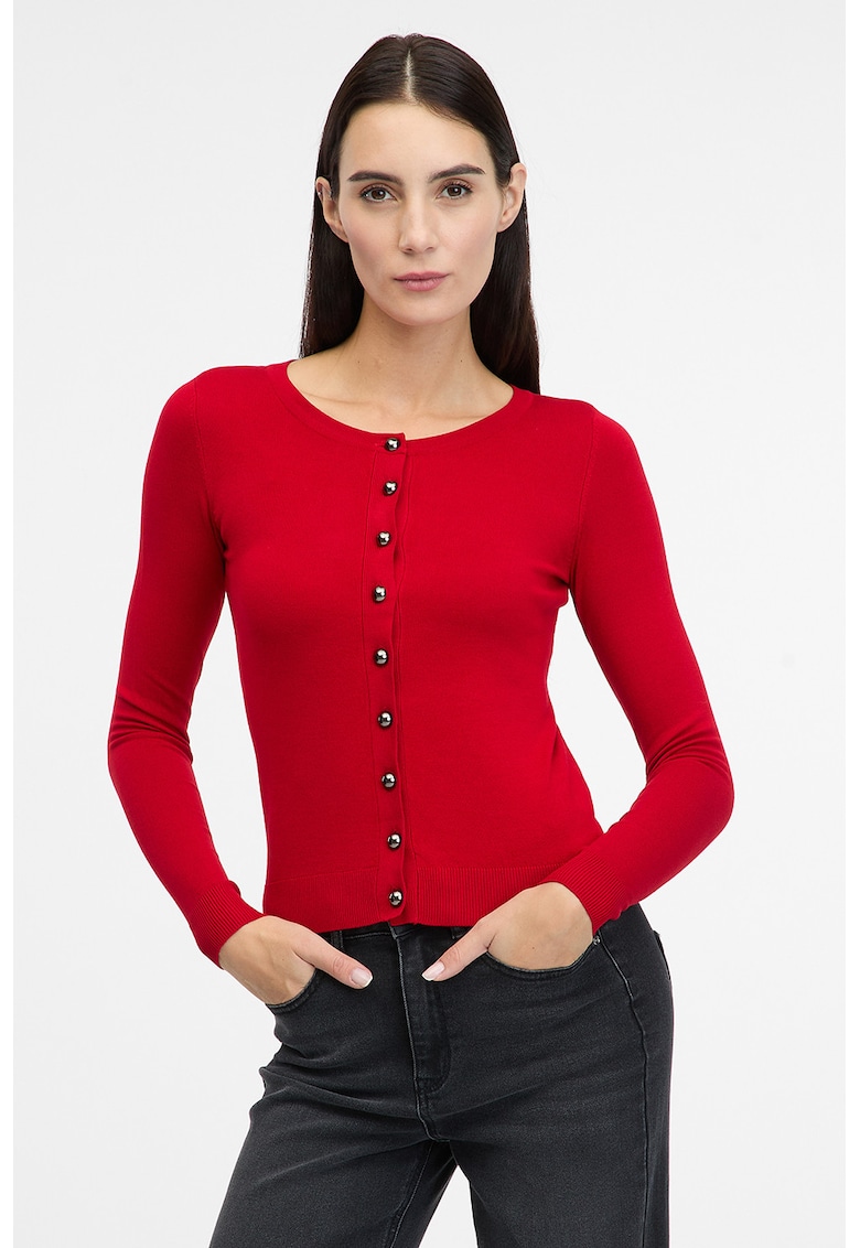 Bluza cambrata cu nasturi - Rosu