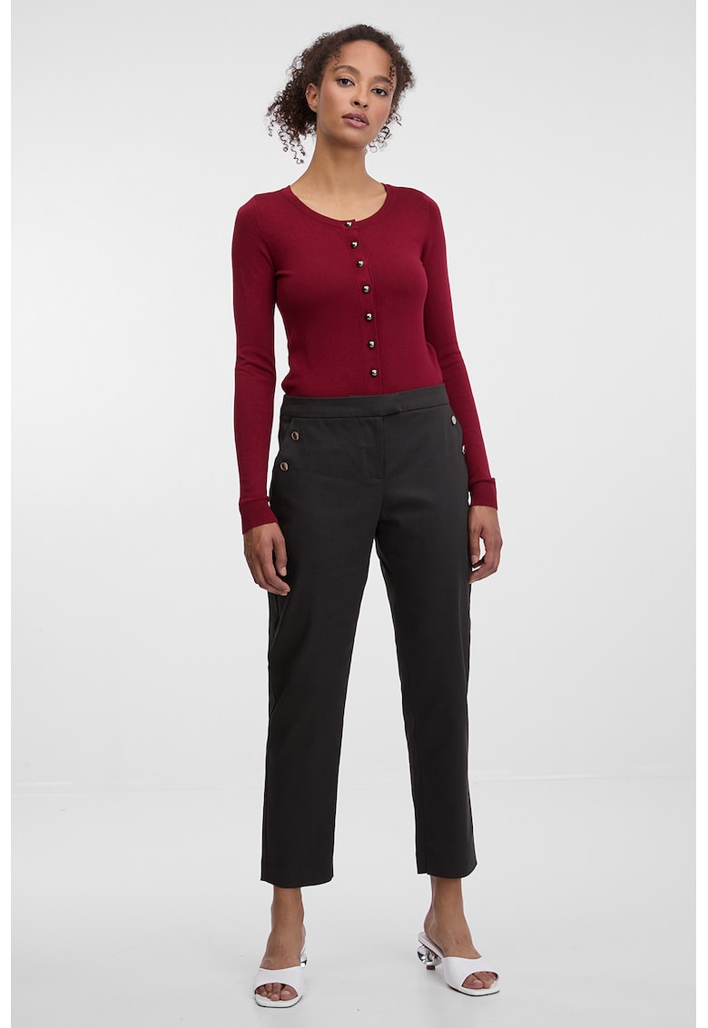 Pantaloni chino crop - Negru stins
