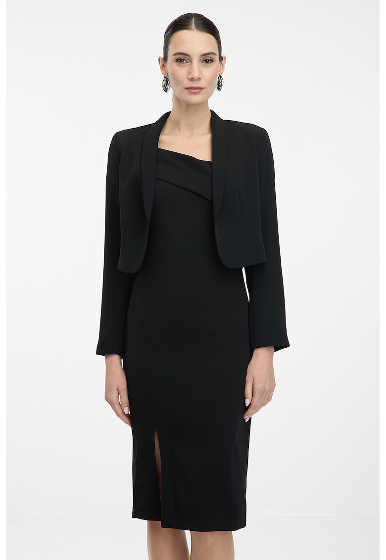 Sacou crop fara inchidere - Negru