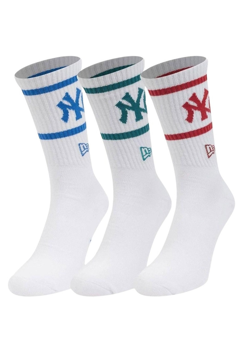 Set de sosete lungi cu model logo New York Yankees - 3 perechi
