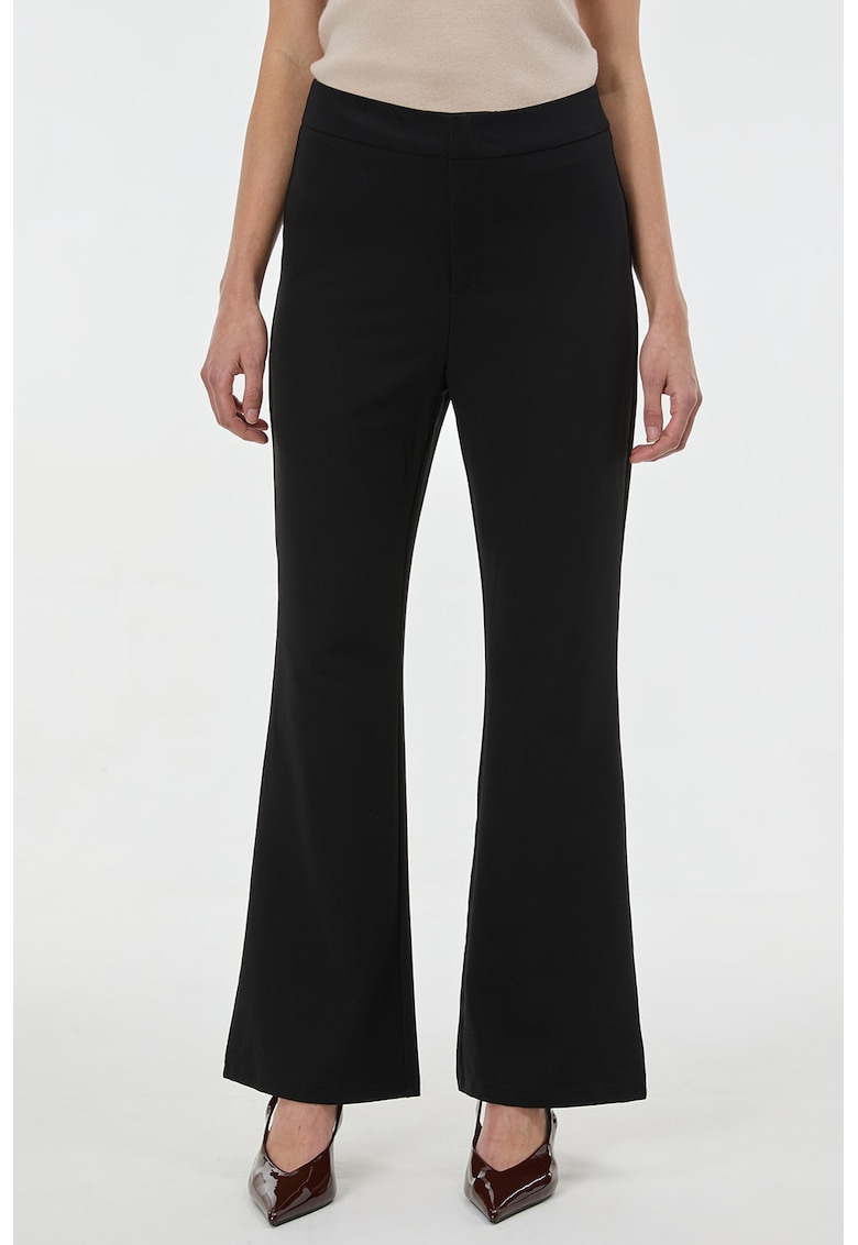 Pantaloni evazati cu talie inalta - Negru