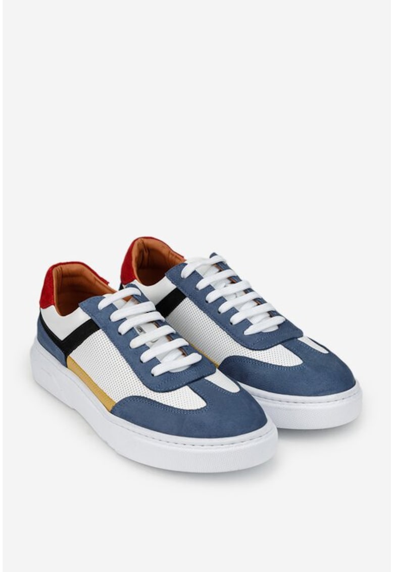 Pantofi barbati multicolori din piele