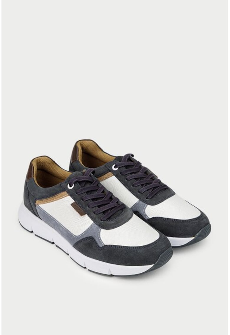 Pantofi barbati multicolori din piele intoarsa