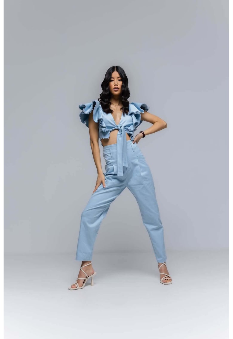 Pantaloni cu Talie Inalta - Baby Blue - Artichoke - Albastru