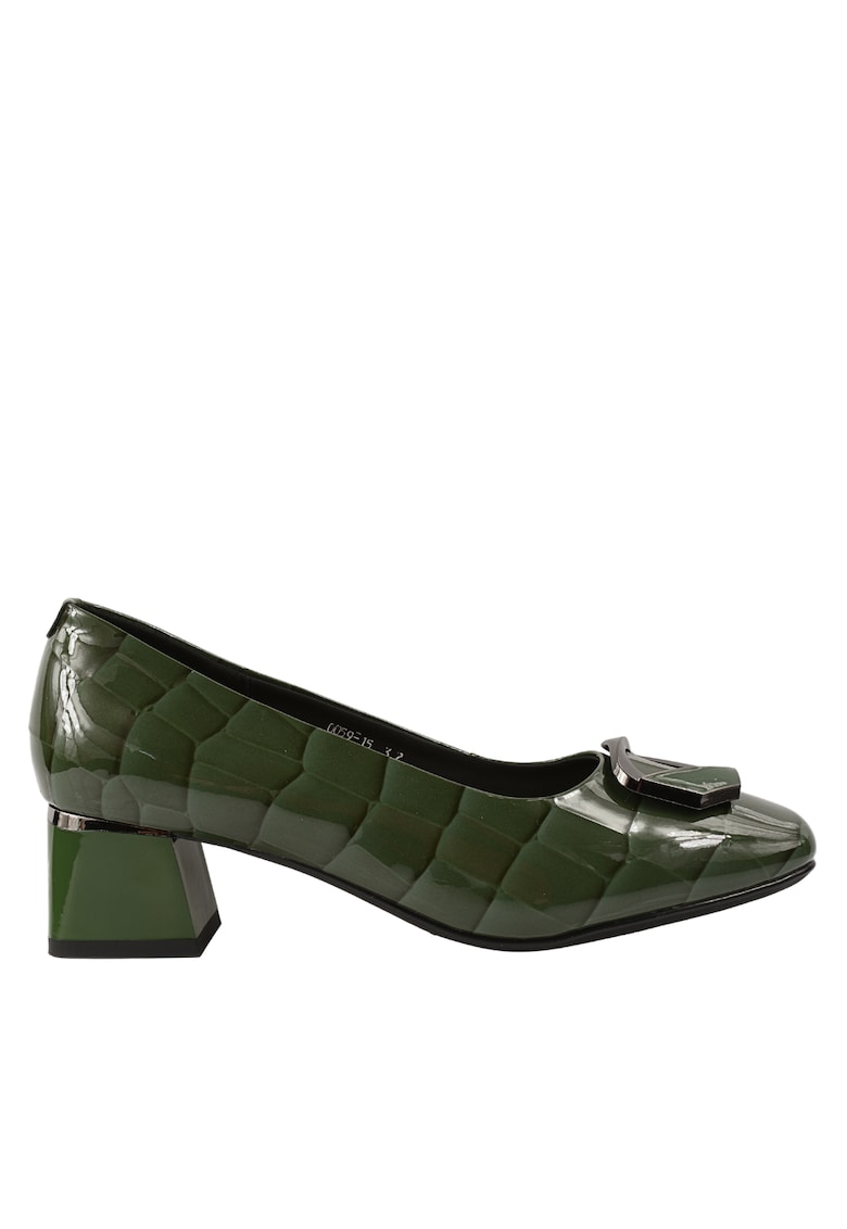 Pantofi dama - 0059-15 verde - piele lacuita - cu toc - Verde
