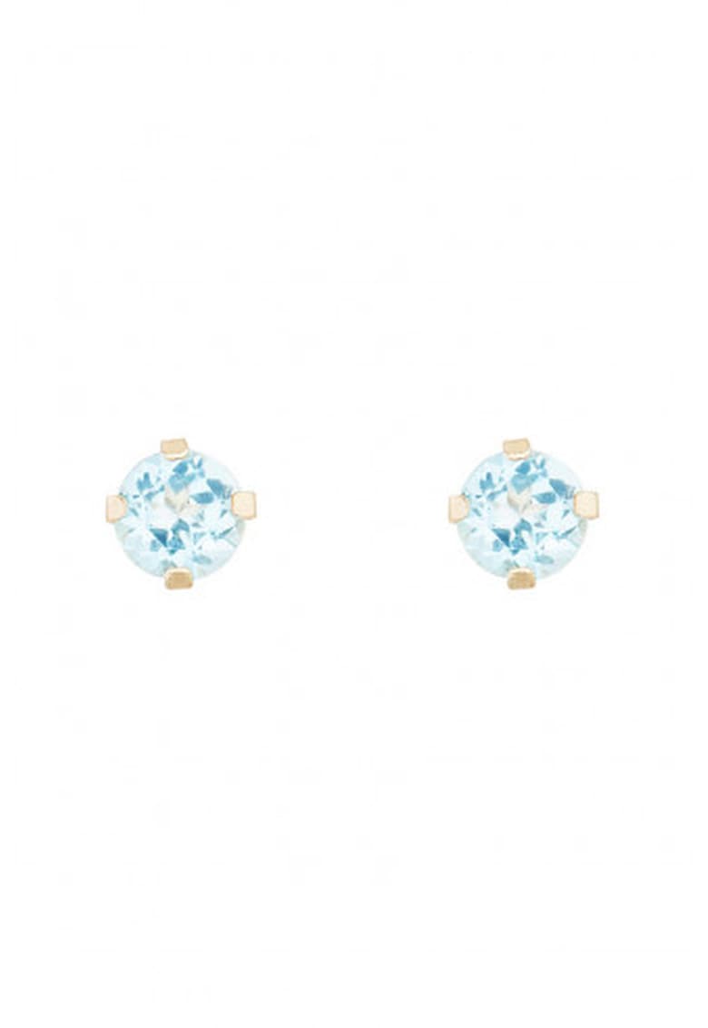 Cercei din aur de 9K cu topaz - Auriu/Albastru deschis