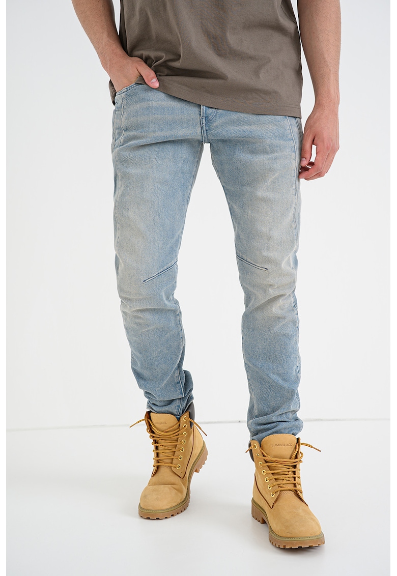 Blugi slim fit cu aspect decolorat Contor - Albastru deschis