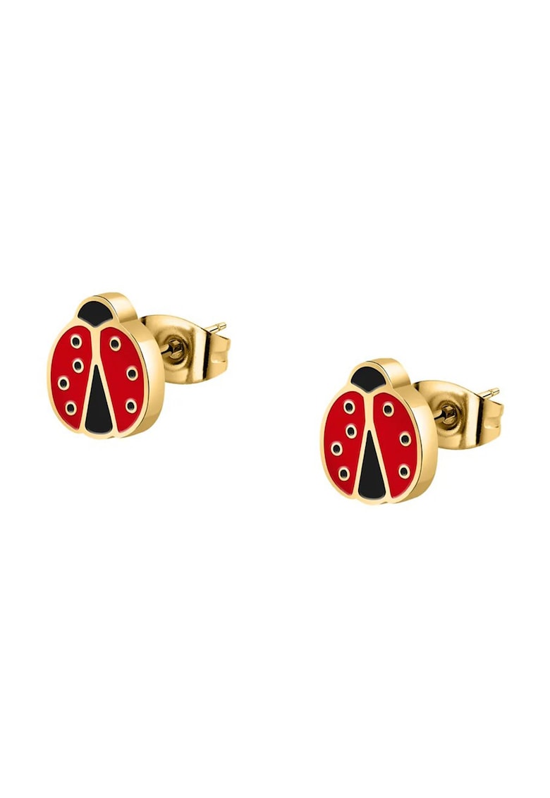 Cercei cu tija Ladybug - Rosu/Auriu/Negru