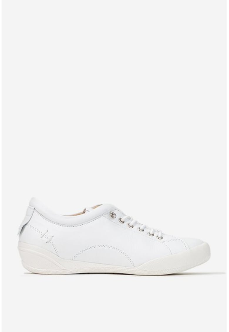 Pantofi dama albi cu siret elastic - Alb