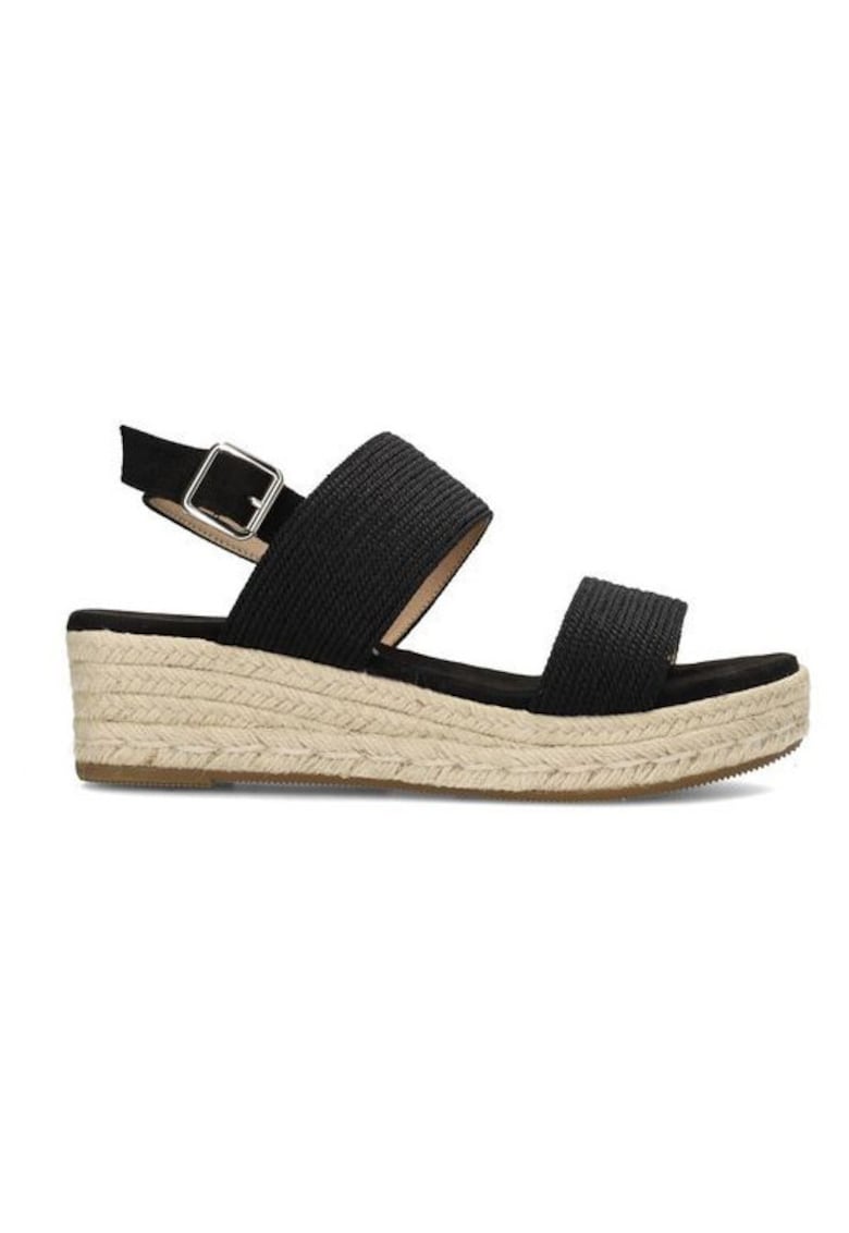 Sandale texturate din panza - cu talpa wedge Ceto