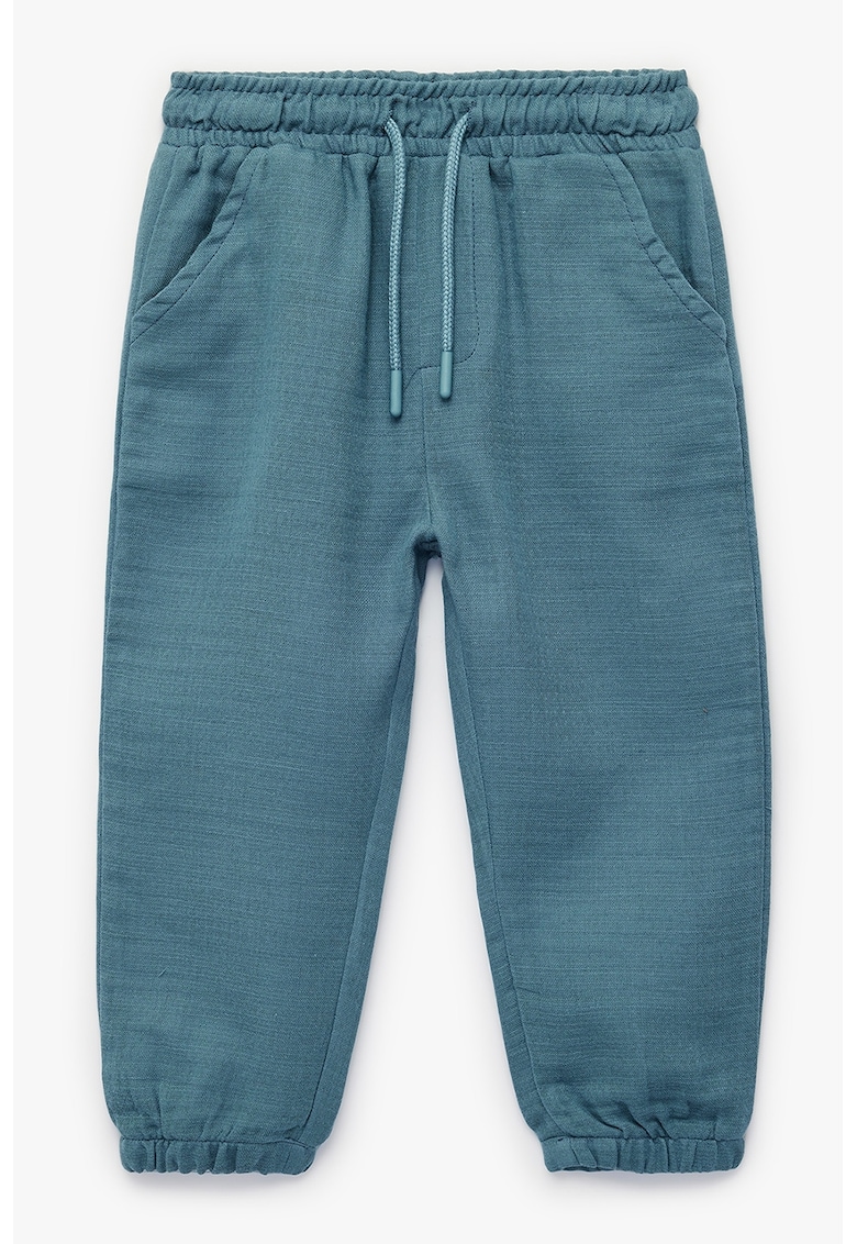 Pantaloni de trening cu snur si buzunare - Albastru petrol